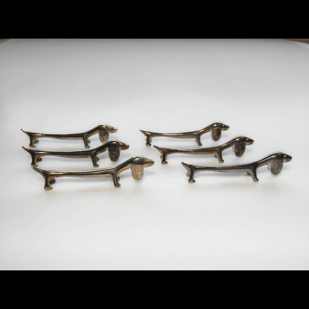 Vintage Dachshund Wiener Dog Knife Rests Set of 6 Dining Table Decor cute